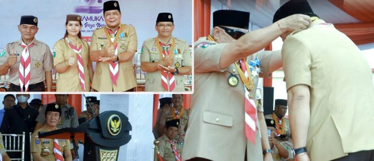 Bupati Mahulu Dianugerahi Lencana Melati Saat Apel Besar Hari Pramuka