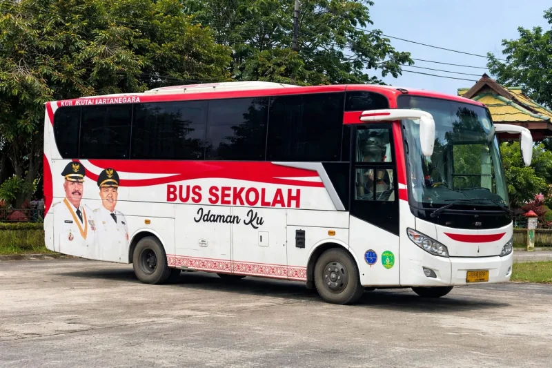Bus sekolah Loa Tebu kini tak lagi beroperasi. Foto: BorneoFlash/Ernita Sriana