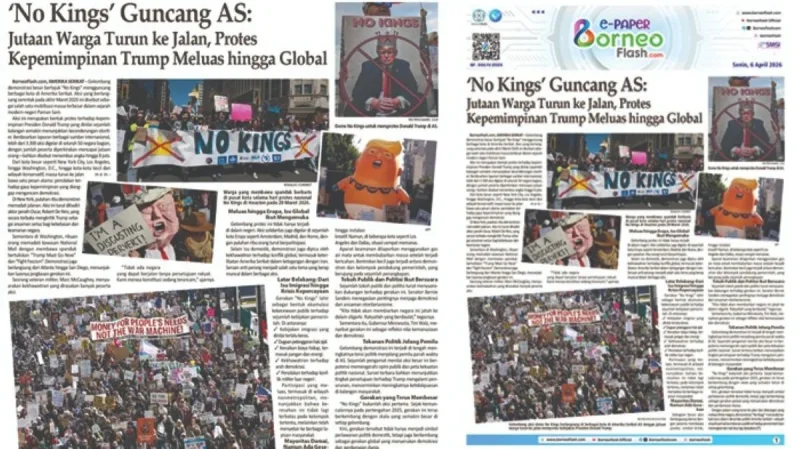 Headline E-paper BorneoFlash Edisi Senin 6 April 2026