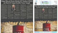 Headline E-paper BorneoFlash.com Edisi Senin 20 April 2026: Harga Minyak Dunia Melejit, ICP Tembus US$102 per Barel di Tengah Konflik Timur Tengah