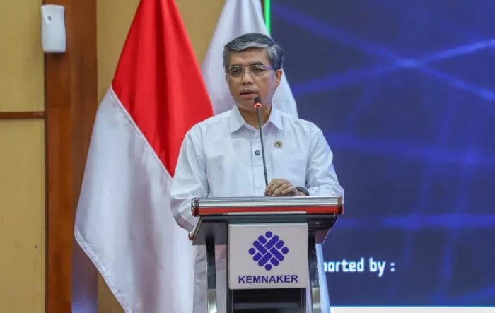 Menteri Ketenagakerjaan (Menaker), Yassierli saat Peluncuran TIH dilakukan di Balai Perluasan Kesempatan Kerja (BPKK) Bekasi, pada Selasa (28/4/2026). Foto: HO/Biro Humas Kemnaker