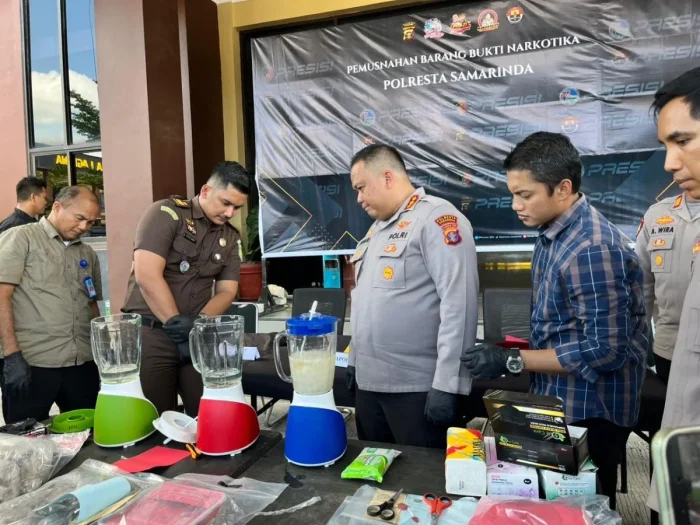 Polresta Samarinda Musnahkan Hampir 3 Kg Sabu dan Ratusan Ekstasi