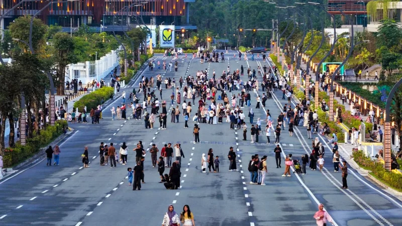 Selama periode 3–5 April 2026, jumlah kunjungan ke IKN tercatat mencapai sekitar 59.676 orang, dengan total 14.382 kendaraan memasuki kawasan tersebut. Foto: HO/Humas Otorita IKN