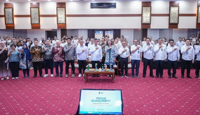 Webinar Ketenagakerjaan memperingati Hari K3 Internasional di Kantor Kemnaker, Jakarta, pada Selasa (28/4/2026). Foto: HO/Biro Humas Kemnaker