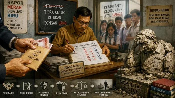 Narasi Demoralisasi Guru: Ketika Benteng Moral Menjadi Kasir Nilai