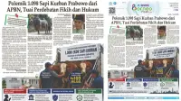 Headline E-paper BorneoFlash.com Edisi Senin 1 Juni 2026: Polemik 1.098 Sapi Kurban Prabowo dari APBN, Tuai Perdebatan Fikih dan Hukum
