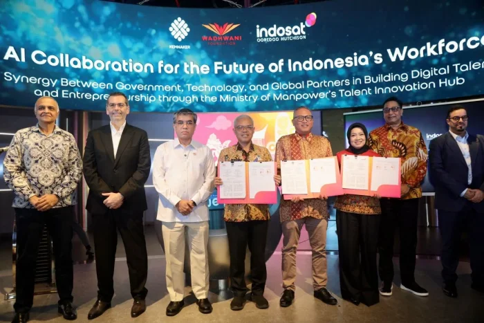 Perkuat Ekosistem Ketenagakerjaan, Kemnaker Teken MoU dengan Wadhwani dan Indosat