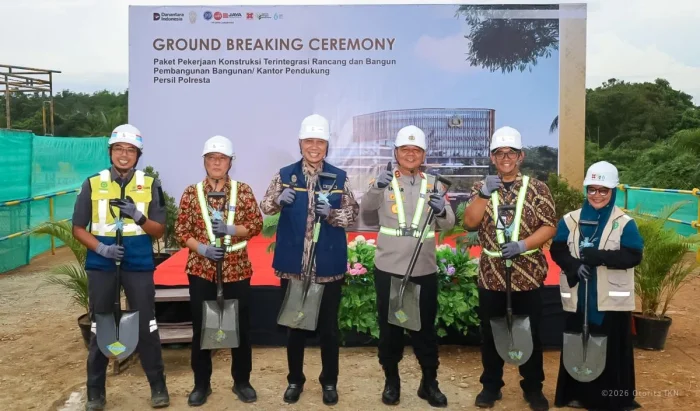 Otorita IKN bersama Polda Kaltim mulai membangun Kantor Pendukung Persil Polresta IKN di Desa Bumi Harapan, Kecamatan Sepaku, Kabupaten Penajam Paser Utara, pada Jumat (8/5/2026). Foto: HO//Humas Otorita IKN