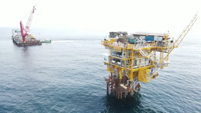 PHM resmikan platform keempat (WPN-6) resmi onstream pada Proyek Sisi Nubi Area of Interest di Lapangan Lepas Pantai Sisi Nubi, Wilayah Kerja Mahakam, Kalimantan Timur. Foto: HO/PHM