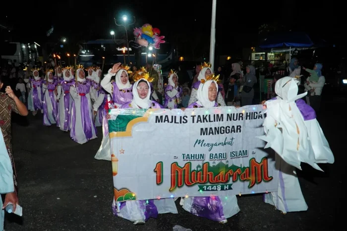 Pawai Peringatan Tahun Baru Hijriah 1 Muharram 1448 H/2026 M di Balikpapan Timur, pada Senin (15/6/2026) Malam. Foto:HO/Humas Pemkot
