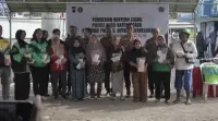 Sambut Hari Bhayangkara Ke-80, Polres bersama PWI Kukar Salurkan Ratusan Paket Sembako