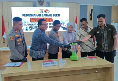 Polres Kutim Musnahkan 29,26 Gram Sabu, Hasil Pengungkapan Empat Kasus Narkotika