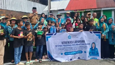 TP PKK Provinsi Kaltim Verifikasi Lapangan Lomba Aku Hatinya PKK di Kampung Bungas Balikpapan