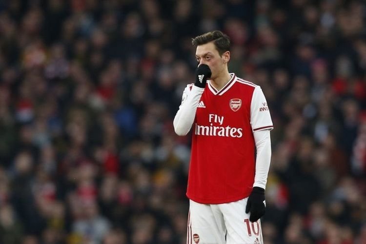 Mesut Oezil pada laga pekan ke-20 Liga Inggris antara Arsenal vs Chelsea di Stadion Emirates, Minggu 29 Desember 2019.(AFP/ IAN KINGTON Mesut Oezil pada laga pekan ke-20 Liga Inggris antara Arsenal vs Chelsea di Stadion Emirates, Minggu 29 Desember 2019.(AFP/ IAN KINGTON