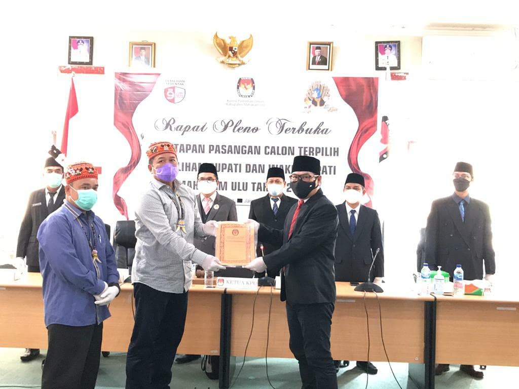 KPU Mahakam Ulu, Pasangan Boni-Avun Ditetapkan Sebagai Calon Kepala Daerah Terpilih Pilkada 2020