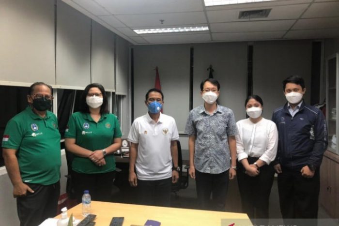 Perwakilan Kedutaan Besar Korea Selatan di Indonesia bertemu dengan Pelaksana Tugas (Plt) Sekjen PSSI Yunus Nusi beserta sejumlah pengurus membahas perihal kepulangan Pelatih Timnas Indonesia Shin Tae-yong ke Korea Selatan. Foto : HO