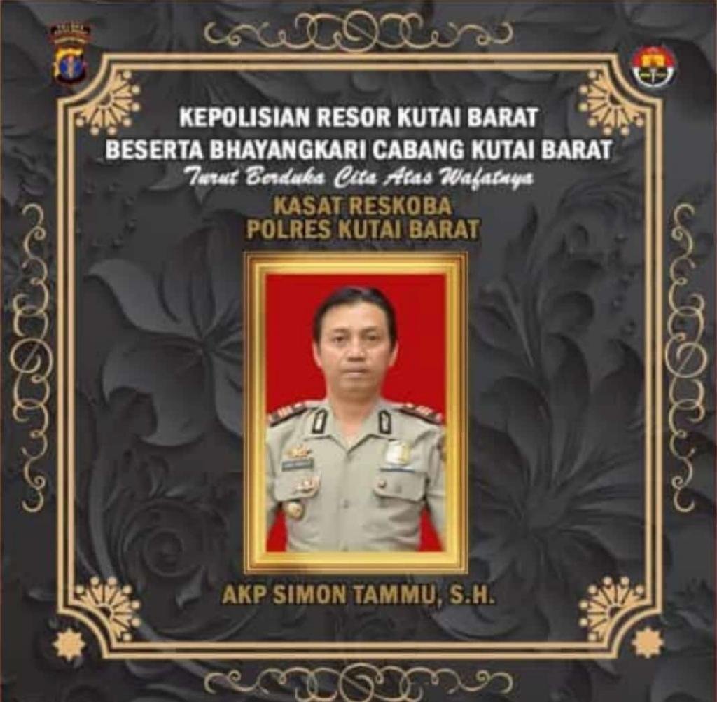 Foto Kasat Narkoba Polres Kutai Barat, AKP Simon Tammu semasa hidupnya.  Ho / Polres Kutai Barat.