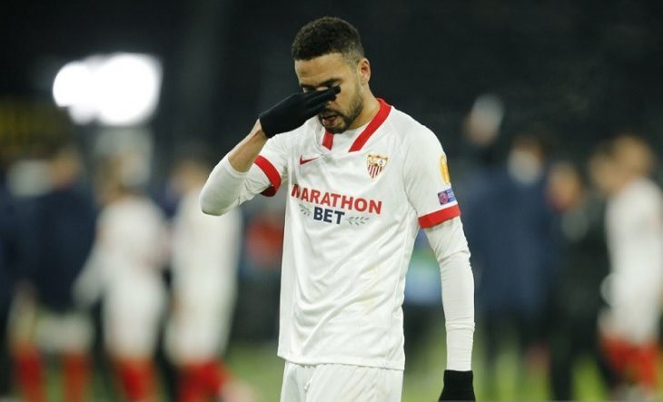 Penyerang Sevilla Youssef En-Nesyri. Foto : REUTERS /Leon Kuegeler.