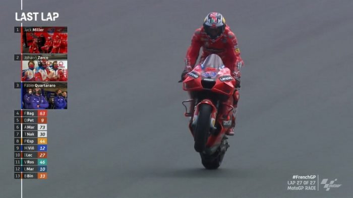 Jack Miller pemenang MotoGP Prancis 2021. Foto: Twitter/@MotoGP.