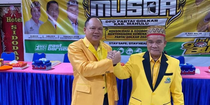 Yohanes Avun saat kegiatan Musda II DPD Partai Golkar di hotel Sidodadi Kutai Barat. Minggu (2/5/2021). Foto : BorneoFlash.com/Lilis suryani.