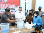 Konferensi Pers pemusnahan Narkotika Jenis Sabu Seberat 25 Kg di Polda Kaltim Selasa (25/5/2021)