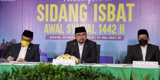 Menteri Agama Yaqut Cholil Qoumas saat menggelar Konferensi Pers, Selasa (11/5/2021). 