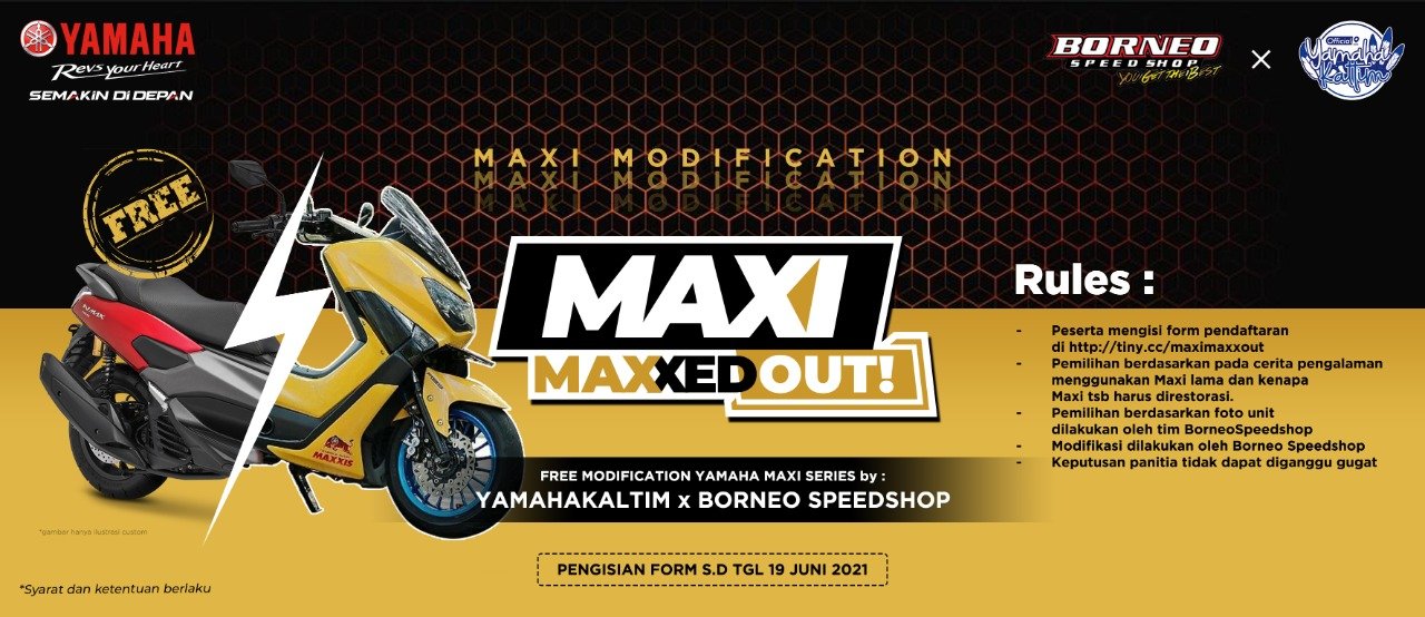Motor Yamaha Maxi Series agar dapat tampil keren & nyaman. Foto : HO.