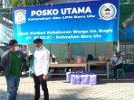Posko Utama penyaluran bantuan korban kebakaran di Masjid Al Ula. Foto : BorneoFlash.com/Muhammad Eko.
