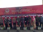 Pelepasan Paket sembako bagi masyarakat terdampak Covid-19 di Mapolda Kaltim, Balikpapan, Jumat (25/6/2021). Foto : BorneoFlash.com/Muhammad Eko.