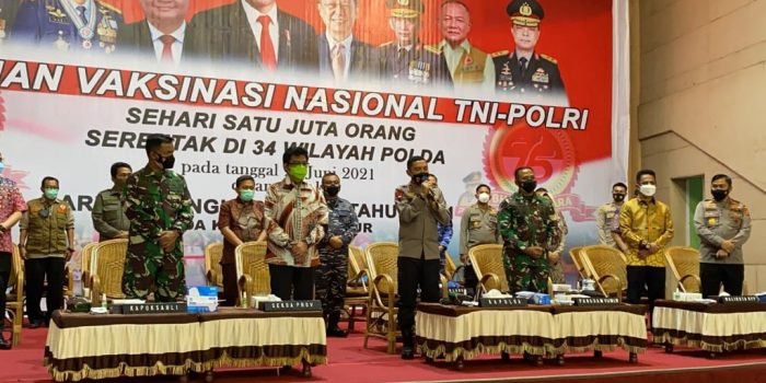 Polda Kaltim akan melaksanakan vaksinasi massal secara serentak dan di 34 Polda di seluruh Indonesia pada 1 Juli 2021 mendatang. Foto : BorneoFlash.com/Muhammad Eko.