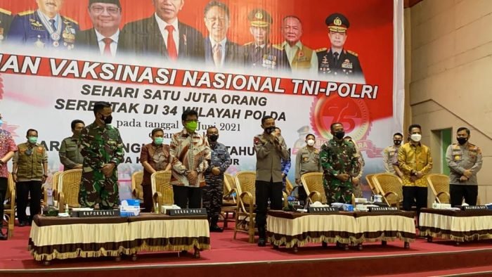Polda Kaltim akan melaksanakan vaksinasi massal secara serentak dan di 34 Polda di seluruh Indonesia pada 1 Juli 2021 mendatang. Foto : BorneoFlash.com/Muhammad Eko.