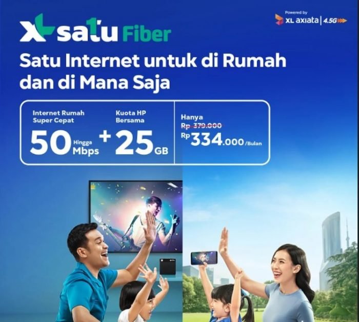 PT XL Axiata Tbk (XL Axiata) mengenalkan produk inovatif dari XL HOME dan XL Prabayar, yaitu  “XL SATU Fiber”. Foto : HO.