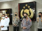Menteri Pemuda dan Olahraga Zainudin Amali bertemu dengan Kapolri Jenderal Listyo Sigit Prabowo di Mabes Polri, Menggelar Pertemuan ini guna membahas izin penyelenggaraan liga 1 dan 2 yang sempat terhenti karena pandemi Covid-19. Jakarta, Senin (23/8/2021). 