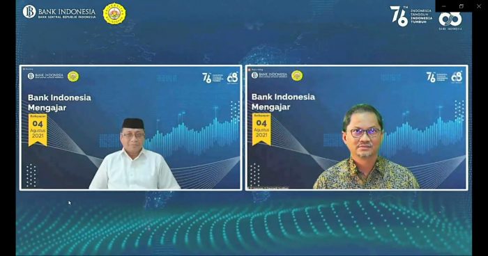 Kantor Perwakilan Bank Indonesia (BI) Balikpapan menggelar Program Mengajar, Gandeng Universitas Balikpapan (Uniba). Kegiatan digelar secara virtual pada Rabu (04/08/2021). Foto :HO.