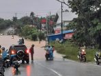 Banjir yang merendam dua RT  di Kariangau pada Sabtu (28/8/2021) pagi. Foto : BorneoFlash.com/Muhammad Eko.