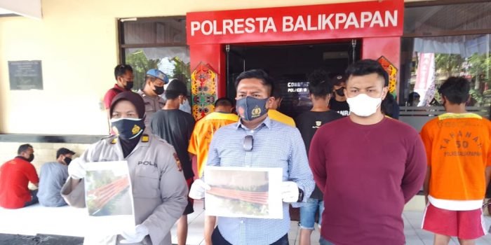 Tim Beruang Hitam Satreskrim Polresta Balikpapan, Bekuk 7 Pelaku Pencurian Tiang Telepon