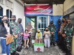 Pangdam VI/Mlw beserta Rombongan berkunjung ke Kediaman Bpk. Duma Jl. Blora ,RT. 20 Kel. Klandasan Ilir, Kec. Balikpapan Kota, untuk memberikan bantuan berupa Bingkisan Sembako 1 Box, Kursi Roda, Tongkat dan Tabungan. Kamis (30/9/2021). Foto : HO.