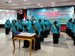 Pelantikan dan pengukuhan pengurus Bunda Paud tingkat kecamatan dan kelurahan se-Kota Balikpapan oleh Hj Nurlena sebagai Bunda Paud Kota di Aula Pemkot Balikpapan, Selasa (19/11/2021). Foto : BorneoFlash.com/Muhammad Eko.