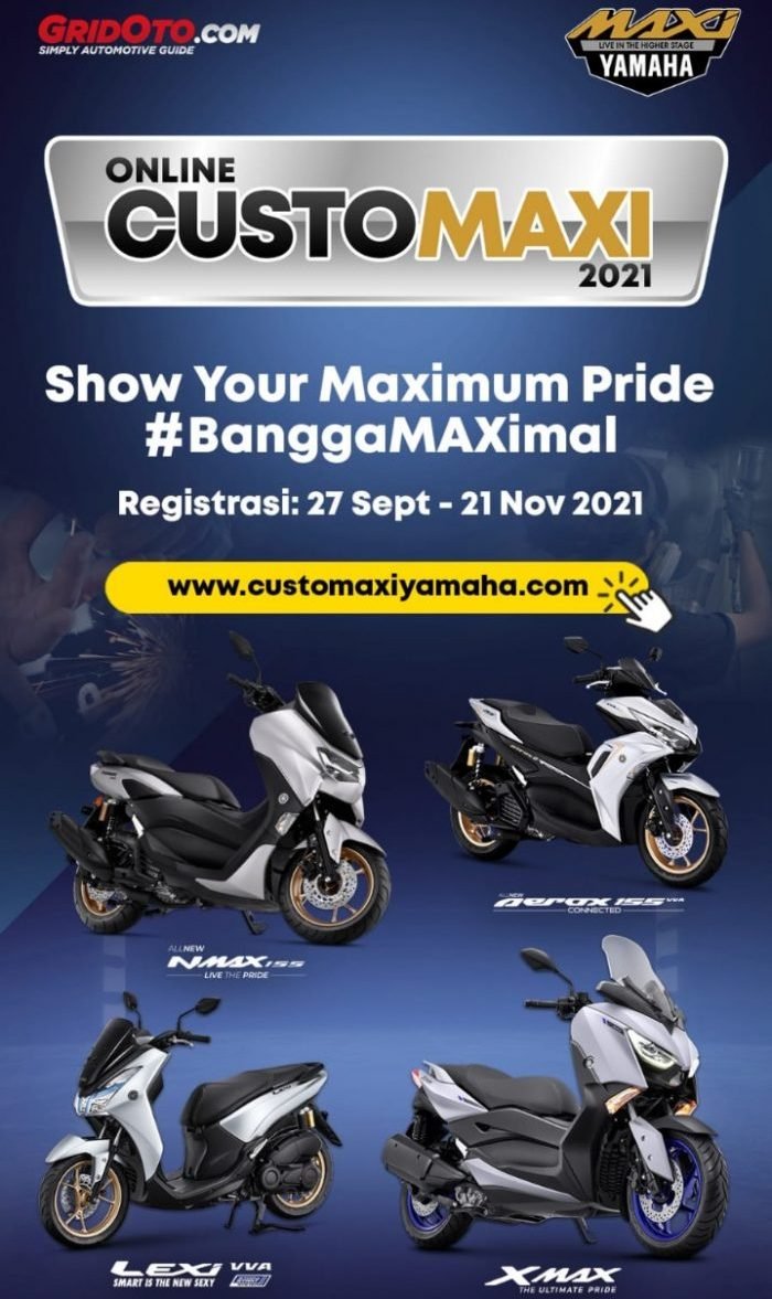 Kompetisi modifikasi sepeda motor Yamaha Terbaik di Ajang Online Customaxi 2021. Foto : HO.