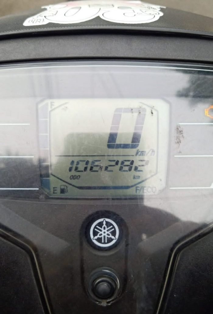 Yamaha FreeGo memiliki tampilan yang lebih berkelas dengan digital speedometer yang menampilkan Eco Indicator. Foto : HO.