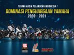 Yamaha sebagai salah satu pabrikan sepeda motor global, sukses mendominasi jalannya event tersebut dengan perolehan 10 Award yang terdiri atas 9 Award untuk berbagai produk di kategori Moped, Matic maupun Sport serta 1 Special Award. Foto : HO.