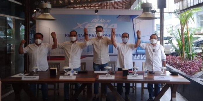 Pres confrence saat Peluncuran All New Xenia di Heart Of Borneo (HOB) tepatnya di Halaman Balikpapan Super Block (BSB) Sabtu (20/11/2021). Foto : BorneoFlash.com/Eko.