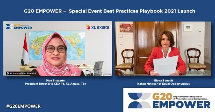 Aliansi untuk pemberdayaan dan kemajuan pepresentasi ekonomi perempuan, G20 EMPOWER, bekerja sama dengan Boston Consulting Group (BCG), meluncurkan buku “Best Practices Playbook 2021”. Foto : HO.