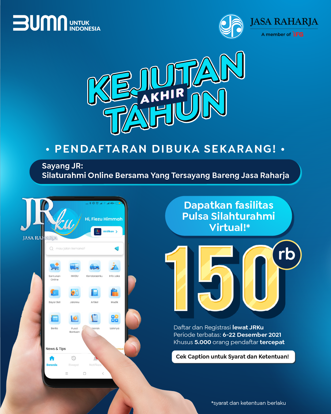 Cegah Penularan Covid-19 dan Tekan Angka Laka Lantas, Jasa Raharja Fasilitasi Silaturahmi Online Nataru Tahun 2021