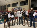 Lima petarung mixed martial arts Satbrimob Polda Kaltim binaan Enggang MMA Brimob kembali mengukir prestasi dalam kejuaraan provinsi yang diselenggarakan KONI provinsi Kaltim di Gor Behempas Segiri Samarinda, Kaltim. Minggu (12/12/2021). Foto : HO.