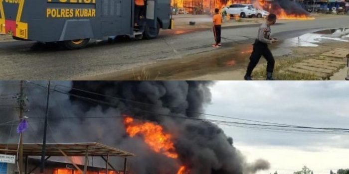Kebakaran Hebat di Pusat Ibukota Kutai Barat, Sejumlah Rumah dan Mobil Ludes Terbakar  