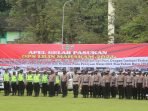 Operasi Lilin Mahakam 2021 Resmi Digelar Hingga 2 Januari 2022 Mendatang, Apel gelar pasukan yang berlangsung di Lapangan Merdeka, Balikpapan, Kamis (23/12/2021) pagi. Foto : BorneoFlash.com/Eko.