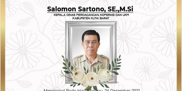 Screenshot ucapan dukacita di laman instagram resmi pemerintah Kutai Barat (kubar) atas meninggalnya Kepala Dinas Koperasi dan Usaha Kecil Menengah (Disdagkop-UKM) Kutai Barat, Salomon Sartono.