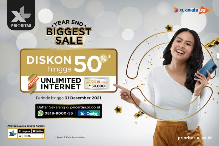 PT XL Axiata Tbk (XL Axiata) meluncurkan program diskon hingga 50% selama 12 bulan bagi para pelanggan layanan pascabayar XL PRIORITAS. Foto : HO.