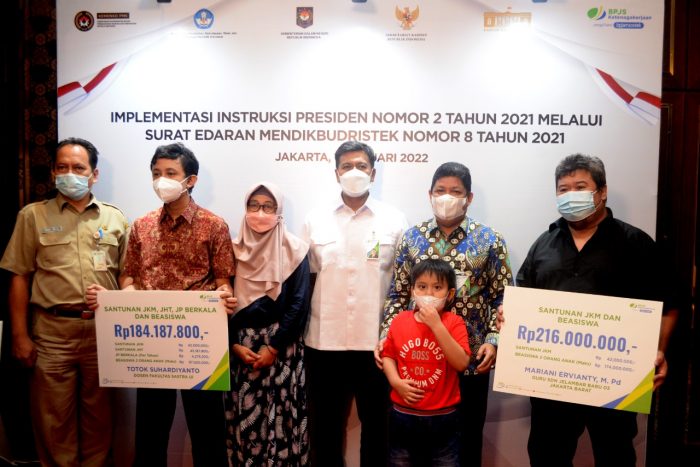 Kementerian Pendidikan, Kebudayaan, Riset, dan Teknologi (Kemendikbud Ristek) bersama BPJS Ketenagakerjaan (BPJAMSOSTEK) menggelar Sosialisasi Implementasi Instruksi Presiden nomor 2 tahun 2021. Foto : HO/BPJAMSOSTEK.